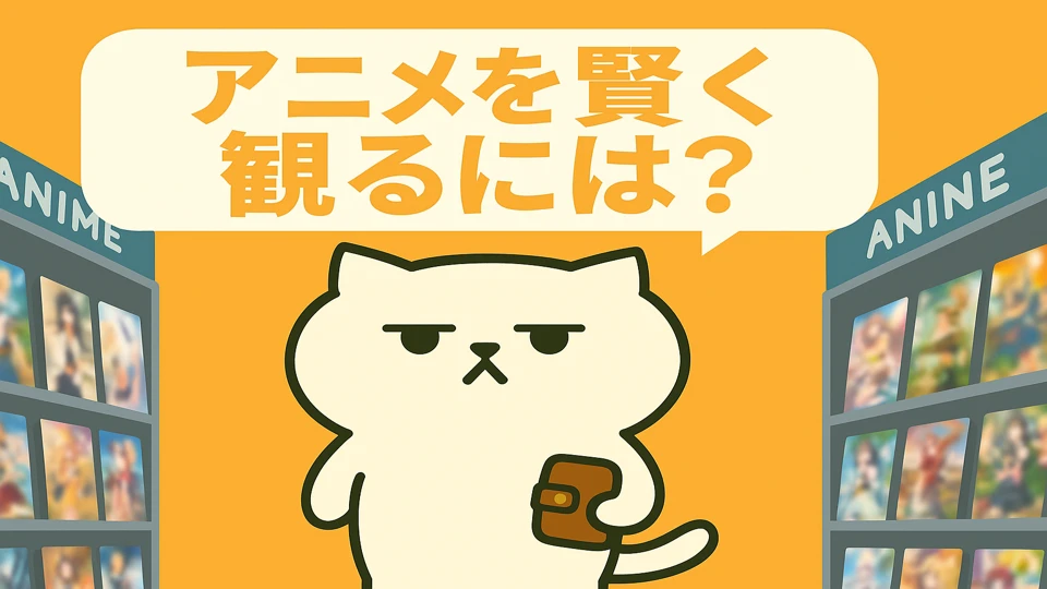 アニメショップで財布を握りしめて悩むまんぷくにゃん