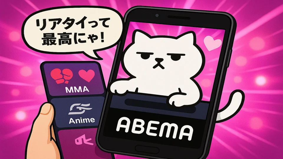 ABEMAプレミアムの特徴を解説するまんぷくにゃん