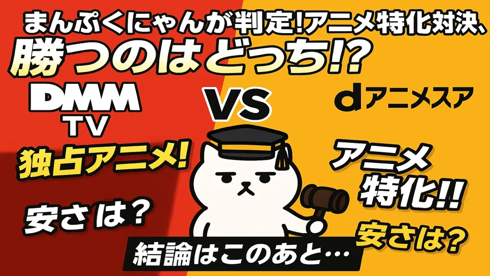 DMMプレミアムとdアニメストアを裁くまんぷくにゃん