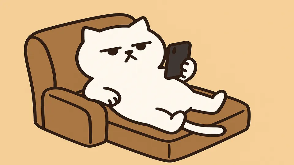 スマホでVODを楽しむまんぷくにゃんのイメージ